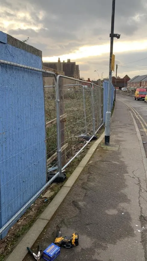 Construction Site Temporary Fencing Setup