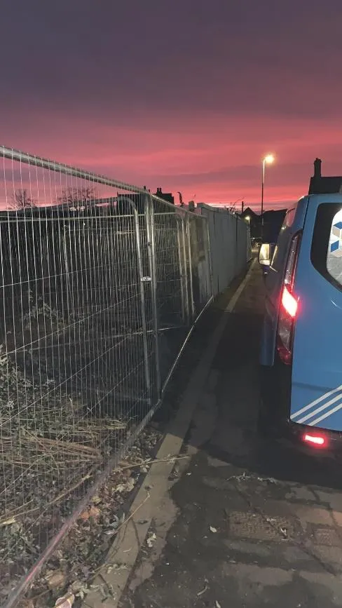 Construction Site Temporary Fencing Setup